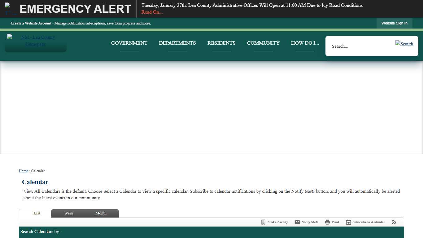 Calendar • Lea County, NM • CivicEngage