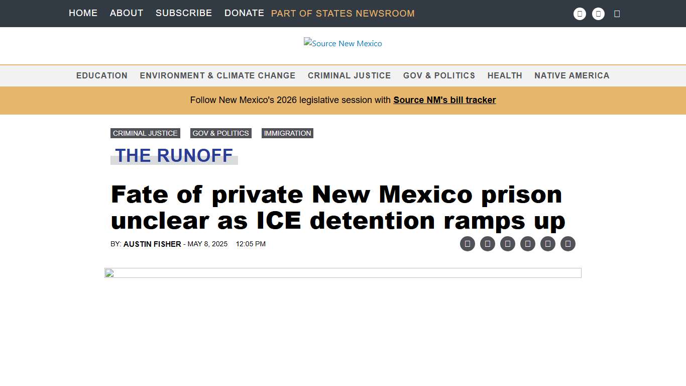 Fate of private New Mexico prison unclear as ICE detention ramps up • Source New Mexico